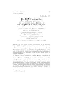 EM-REML estimation of covariance parameters in Gaussian mixed models for longitudinal data analysis