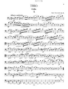 Partition violoncelle, Piano Trio No.2, Op.11, F major, Navrátil, Karel