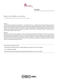 María de Padilla aux enfers - article ; n°3 ; vol.83, pg 463-465
