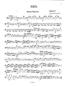 Partition violoncelle 2, Trio pour 2 hautbois et anglais cor en C major