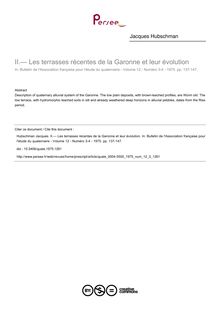 — Les terrasses récentes de la Garonne et leur évolution - article ; n°3 ; vol.12, pg 137-147
