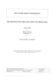 Btsesth 2005 methodologie organisation technologie
