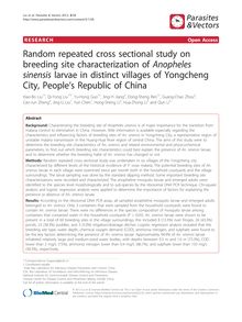Random repeated cross sectional study on breeding site characterization of Anopheles sinensislarvae in distinct villages of Yongcheng City, People s Republic of China