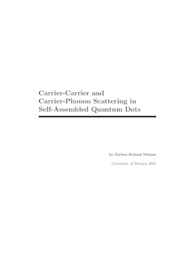 Carrier-carrier and carrier-phonon scattering in self-assembled quantum dots [Elektronische Ressource] / von Torben Roland Nielsen