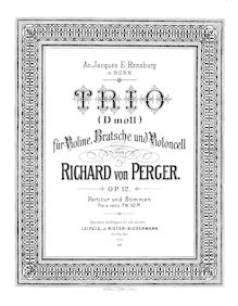 Partition violoncelle, corde Trio, D minor, Perger, Richard von