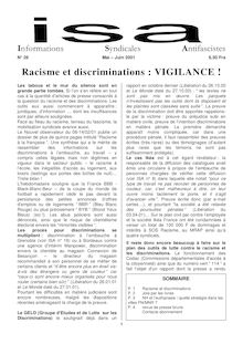 N° 26, mai-juin 2001 - Racisme et discriminations : VIGILANCE !