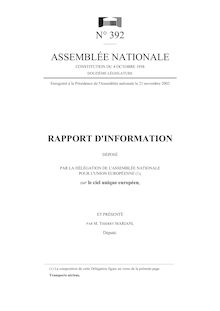 Rapport d information déposé par la Délégation de l Assemblée nationale pour l Union européenne, sur le ciel unique européen