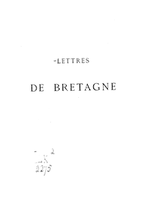 Lettres de Bretagne / par Victor Pierre,...