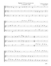 Partition , Saraband en B♭ major, VdGS No.389 - partition complète, Aris pour 3 violes de gambe