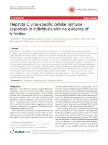 Hepatitis C virus-specific cellular immune responses in individuals with no evidence of infection