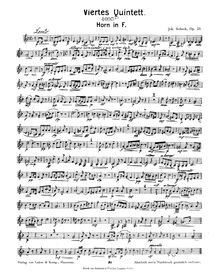 Partition cor , partie, vent quintette No.4, Op.23, Sobeck, Johann
