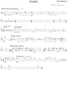 Partition Trombone 1, 2, 3, Preludio, Preludio para orquesta, Llamazares, Pablo Fernando