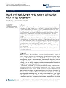 Head and neck lymph node region delineation with image registration