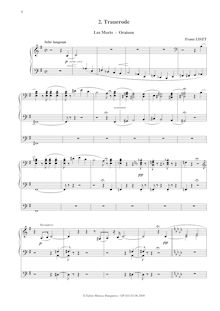 Partition , Trauerode (S.268/2), 2 Vortragsstücke, Liszt, Franz