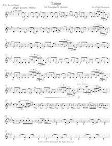 Partition Alto Saxophone , partie, Tango pour Woodwind quintette par Jeffrey Michael Harrington