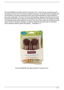 EcoTools MINERAL 5pc Make Up Brush Travel Set 1213 Beauty Review