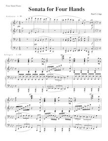Partition complète, Sonata pour 4 mains, Csige, Paul