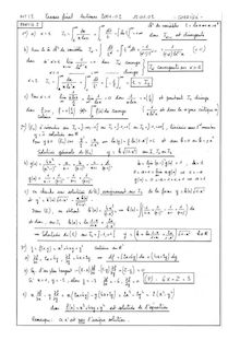 Corrige UTBM Integration   Algebre lineaire   Fonctions de plusieurs variables 2001 TC