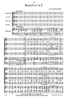 Partition complète, Magnificat en F major, F major, Schnecker, Peter August