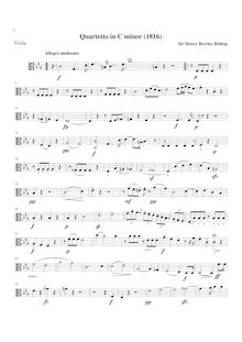 Partition viole de gambe, corde quatuor, C minor, Bishop, Henry Rowley