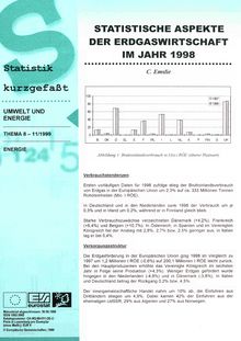 Statistische Aspekte der Erdgaswirtschaft im Jahr 1998