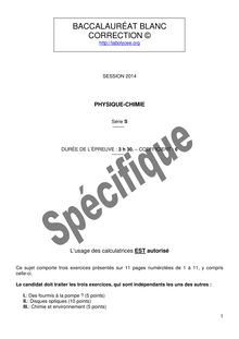 2014 Correction Bac Blanc physique chimie
