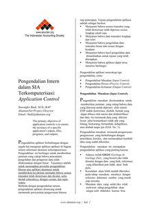 IS Audit - PI dalam SIA Terkomputerisasi- Application  Control