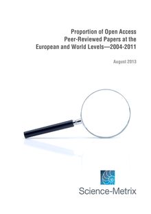 Proportion of Open Access Peer-Reviewed Papers at the European and World Levels—2004-2011