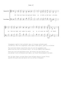 Partition Ps.127: Wo Gott zum Haus nicht gibt sein Gunst, SWV 232, Becker Psalter, Op.5
