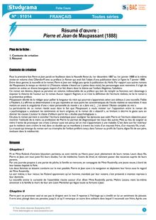 Fiche de révision BAC Français - Résumé : Pierre et Jean de Maupassant