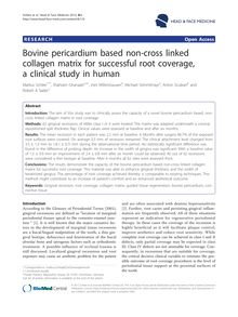 Bovine pericardium based non-cross linked collagen matrix for successful root coverage, a clinical study in human