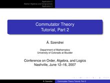 Commutator Theory  Tutorial, Part 2