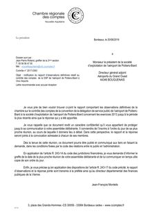 Rapport de la chambre régionale des comptes sur le syndicat d exploitation de  l aéroport de Poitiers