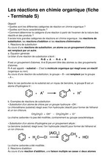 Les réactions en chimie organique