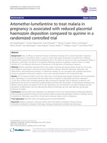 Artemether-lumefantrine to treat malaria in pregnancy is associated with reduced placental haemozoin deposition compared to quinine in a randomized controlled trial
