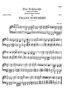 Partition complète, Die Schlacht, D.387, The Battle, Schubert, Franz