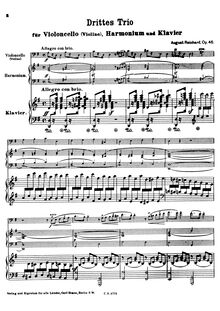 Partition , Allegro con brio, Trio No.3 pour violoncelle (violon), Harmonium et Piano, Op.46