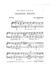 Partition complète, Chanson triste, Op.27, B♭ minor, Chandelier, Albert
