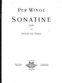 Partition complète, Sonatina pour violon et Piano, Sonatine i G-dur for violin og piano.