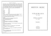 Partition parties complètes, corde quatuor No.3, Op.34, G Major