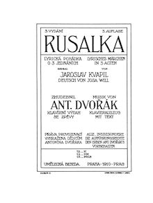 Partition Title, Preliminaries, Act I, Rusalka, Dvořák, Antonín