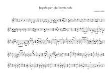Partition complète, fugato per clarinetto solo, Cellitti, Venanzio