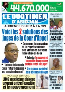 Le Quotidien d’Abidjan n°2868 - Du Mardi 23 juin 2020