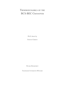 Thermodynamics of the BCS-BEC crossover [Elektronische Ressource] / Stefano Cerrito