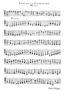 Partition Bassus, Trio de la Cinquième Mode, Philips, Peter par Peter Philips