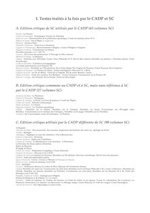I. Textes traités à la fois par le CADP et SC