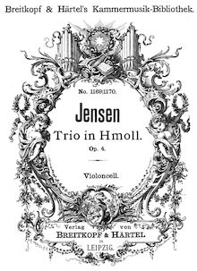 Partition de violoncelle, Piano Trio, Op.4, B Minor, Jensen, Gustav