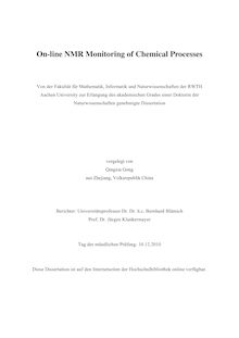 On-line NMR monitoring of chemical processes [Elektronische Ressource] / Qingxia Gong