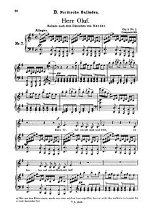 Partition No.2 Herr Oluf (filter), 3 Balladen, Op.2, Loewe, Carl