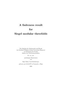 A finiteness result for Siegel modular threefolds [Elektronische Ressource] / von Cord Erdenberger